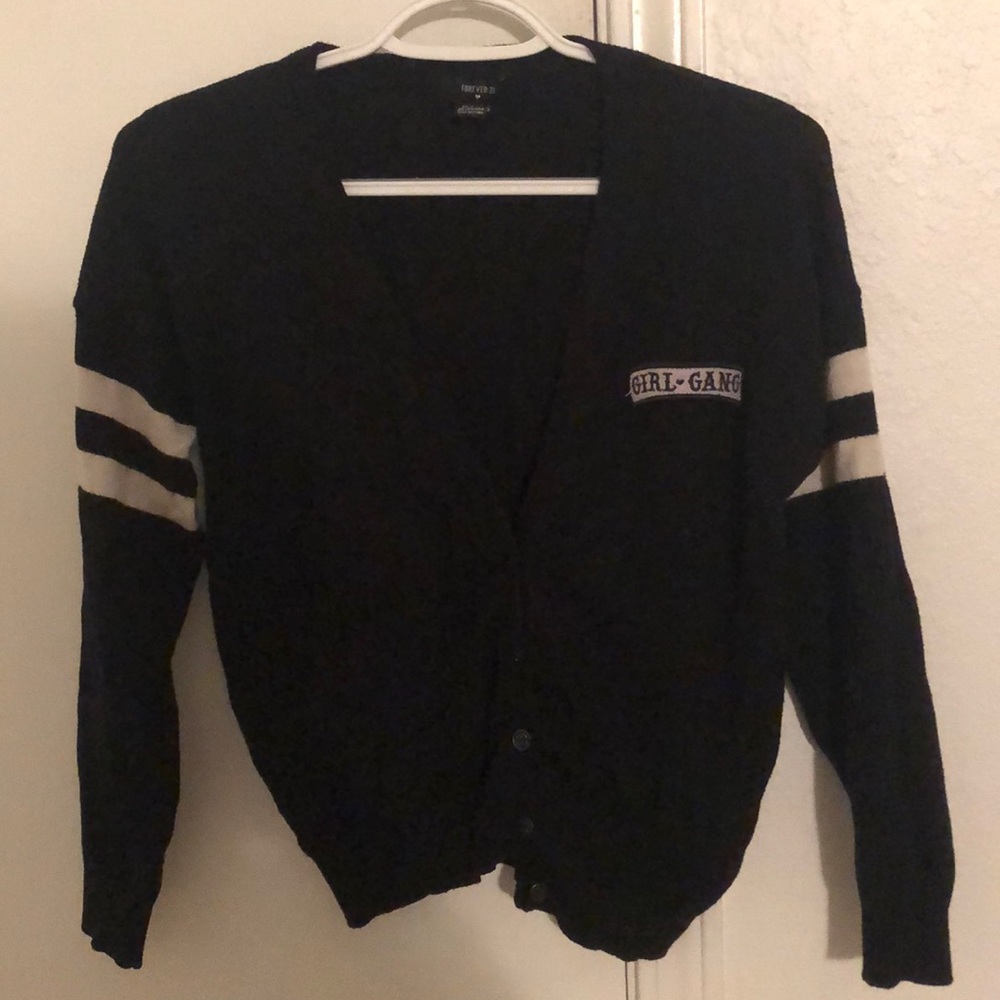 Forever 21 Girl-Gang Black Cardigan
